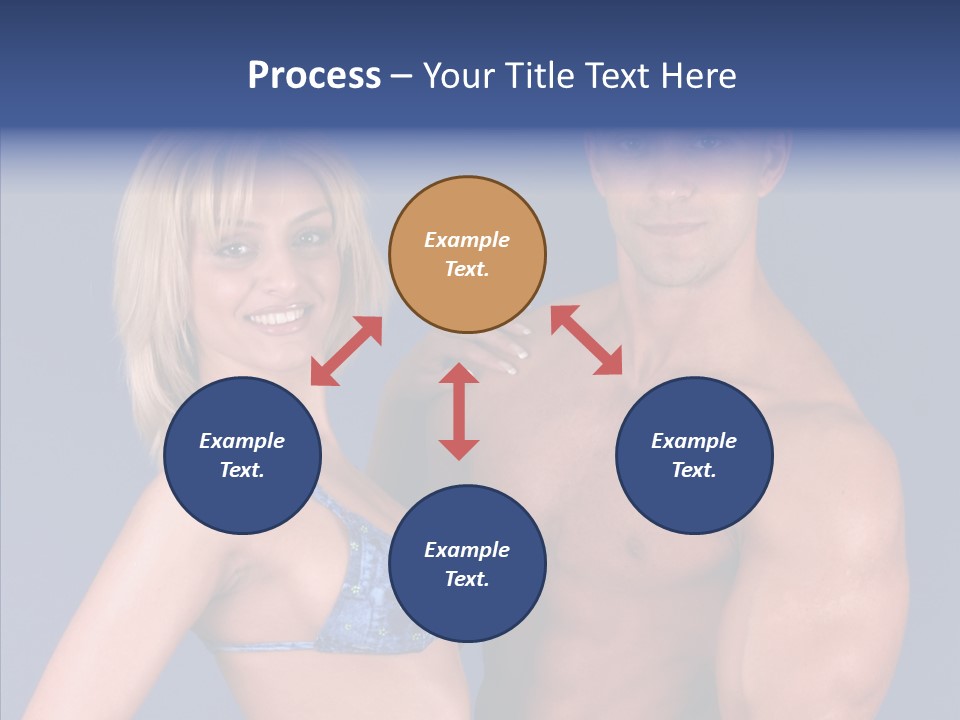 Muscular Model Blue PowerPoint Template