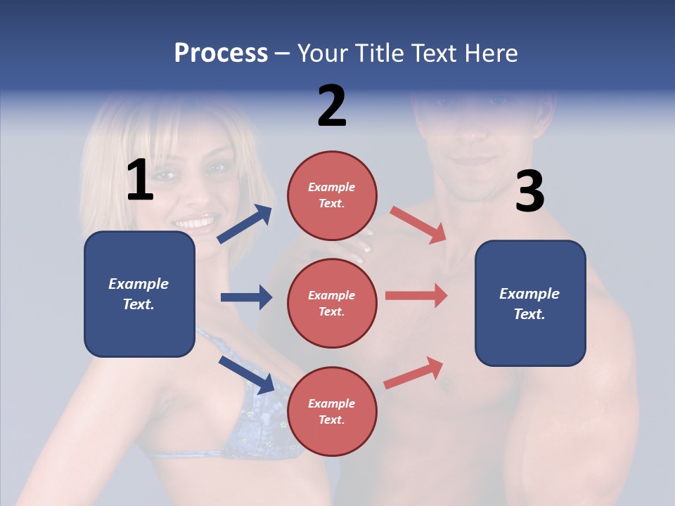 Muscular Model Blue PowerPoint Template