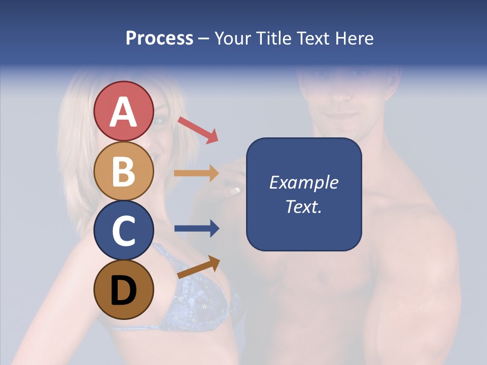 Muscular Model Blue PowerPoint Template