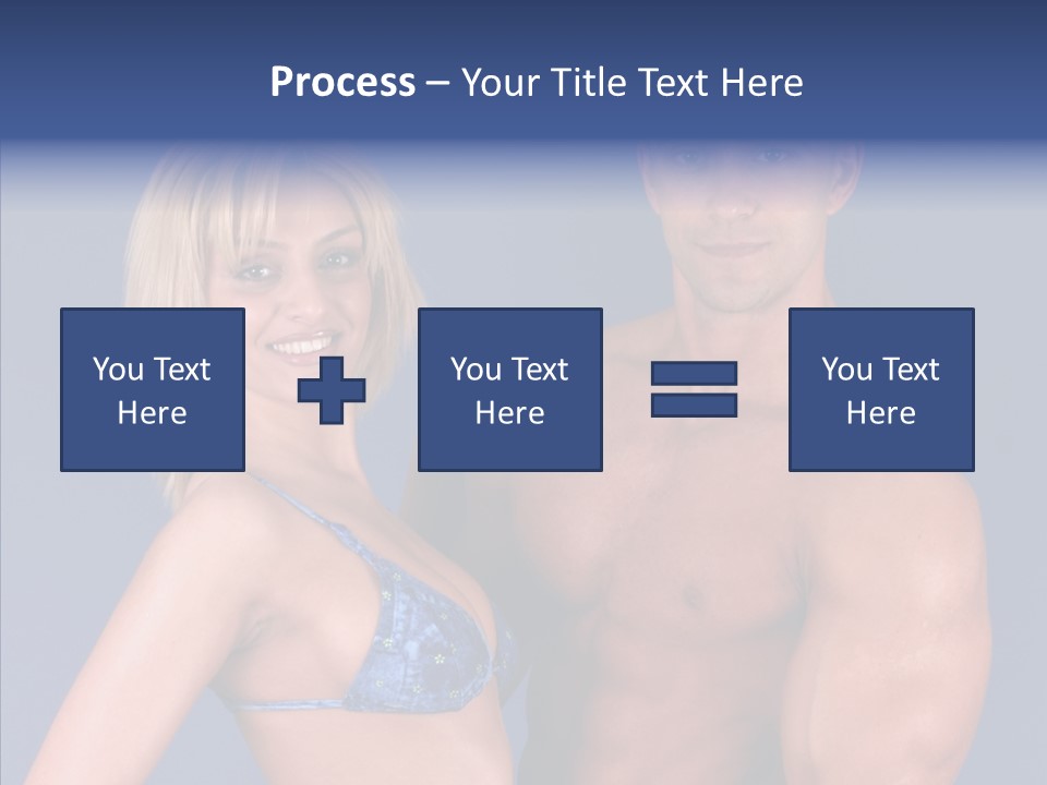 Muscular Model Blue PowerPoint Template