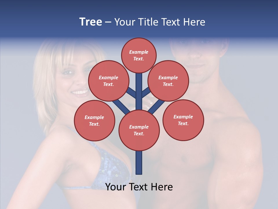 Muscular Model Blue PowerPoint Template