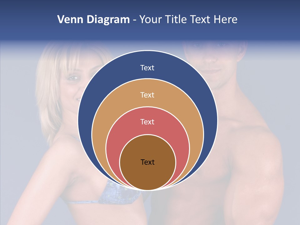 Muscular Model Blue PowerPoint Template