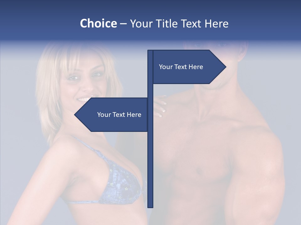 Muscular Model Blue PowerPoint Template