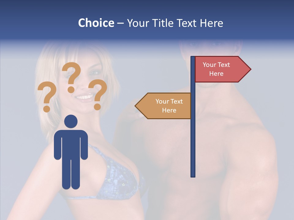 Muscular Model Blue PowerPoint Template