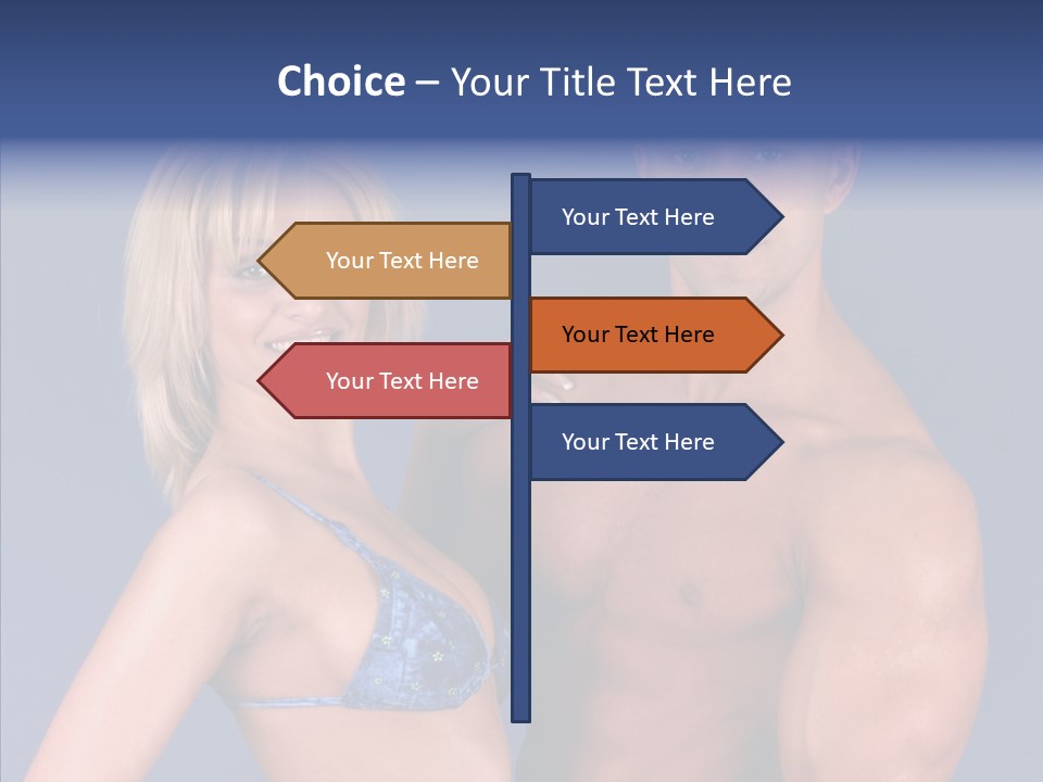 Muscular Model Blue PowerPoint Template