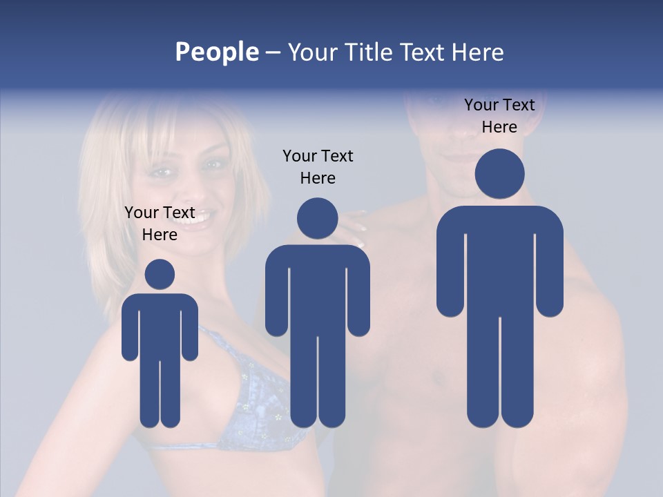 Muscular Model Blue PowerPoint Template
