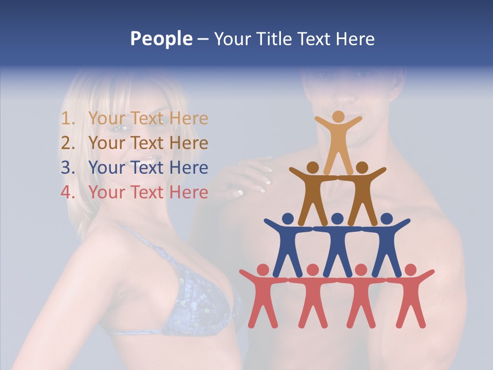 Muscular Model Blue PowerPoint Template