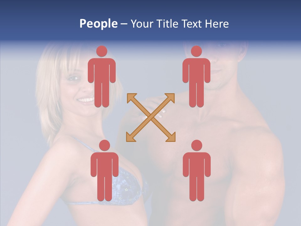 Muscular Model Blue PowerPoint Template