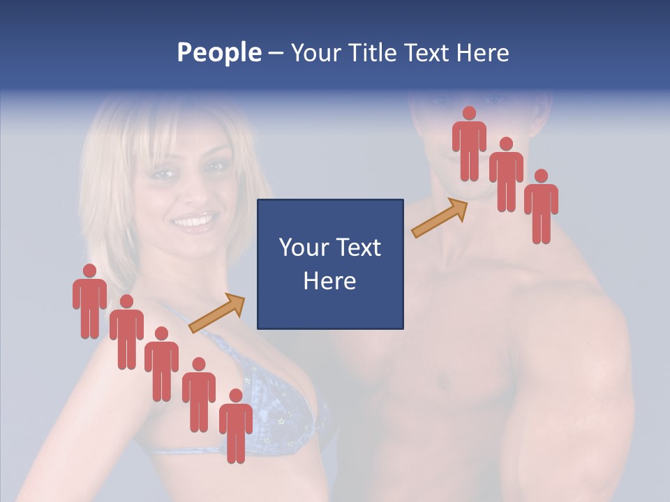 Muscular Model Blue PowerPoint Template