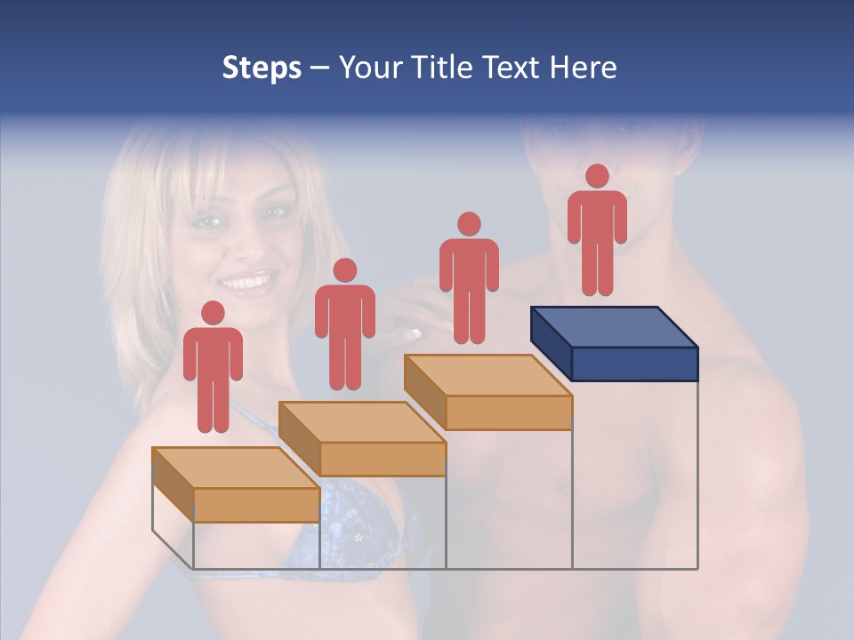 Muscular Model Blue PowerPoint Template