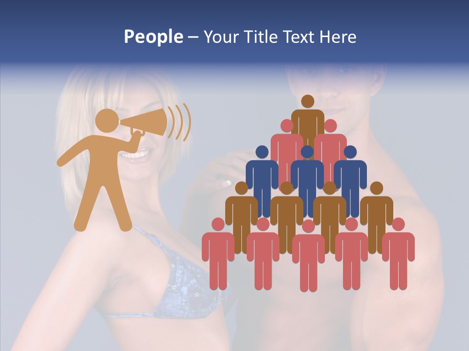 Muscular Model Blue PowerPoint Template