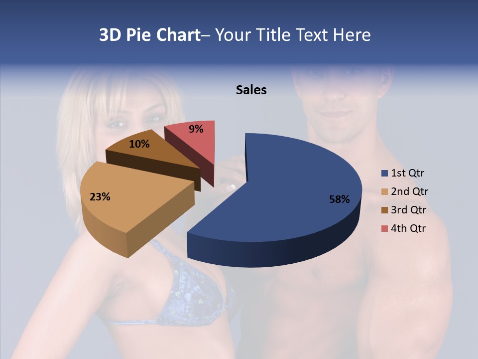 Muscular Model Blue PowerPoint Template