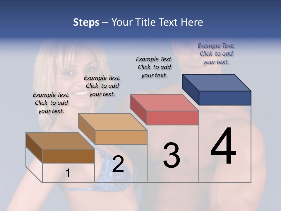 Muscular Model Blue PowerPoint Template