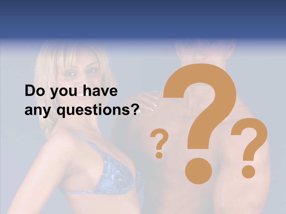 Muscular Model Blue PowerPoint Template