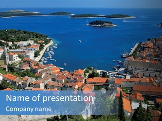 Panorama Trip Navy PowerPoint Template