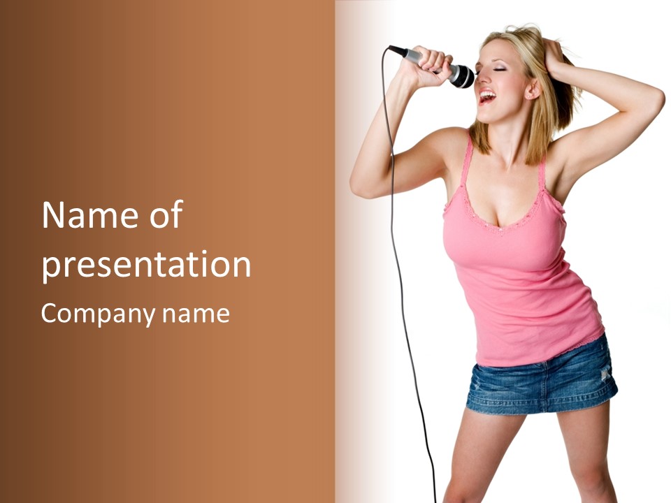 Woman Rock Beauty PowerPoint Template