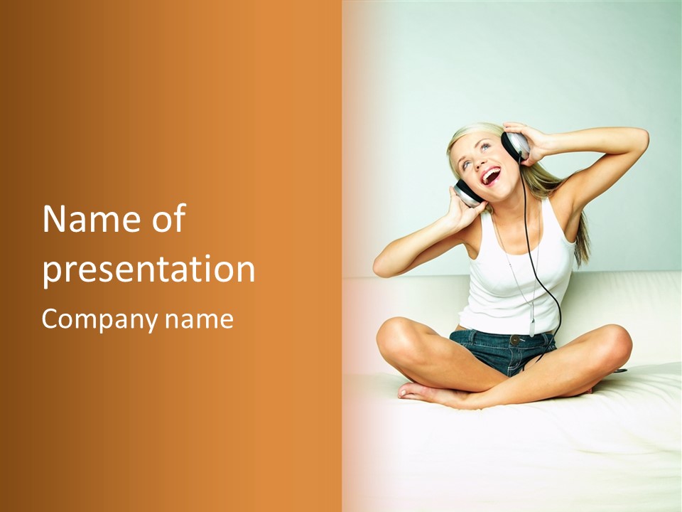 Young Enjoy Happy PowerPoint Template