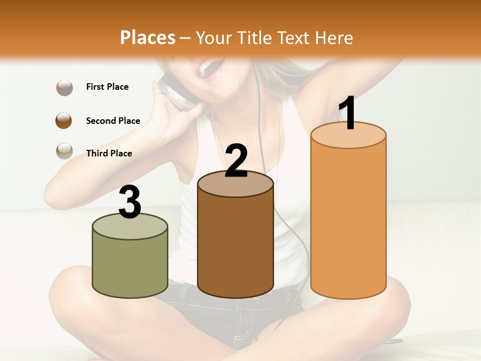 Young Enjoy Happy PowerPoint Template