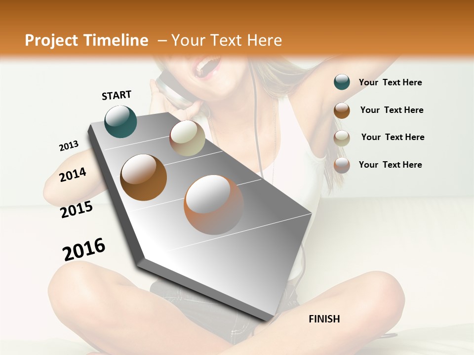 Young Enjoy Happy PowerPoint Template