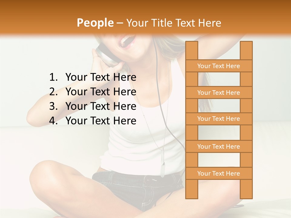 Young Enjoy Happy PowerPoint Template