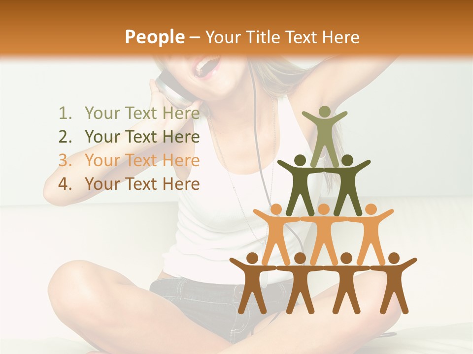 Young Enjoy Happy PowerPoint Template