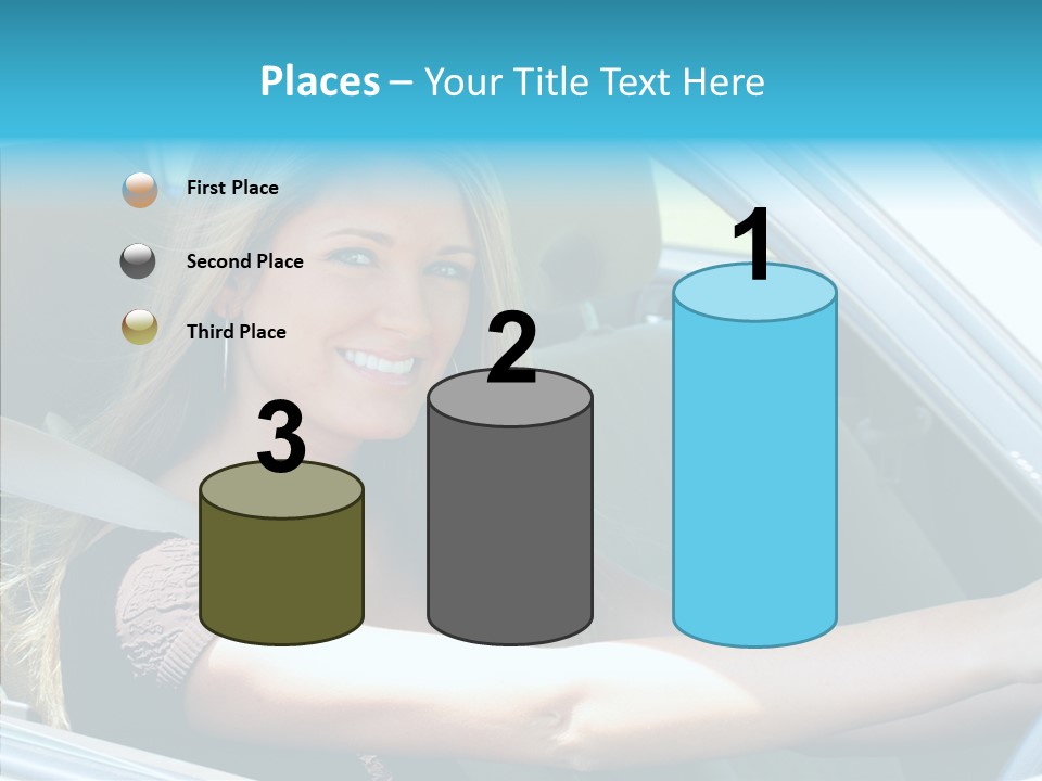 Vehicle Auto Brunette PowerPoint Template