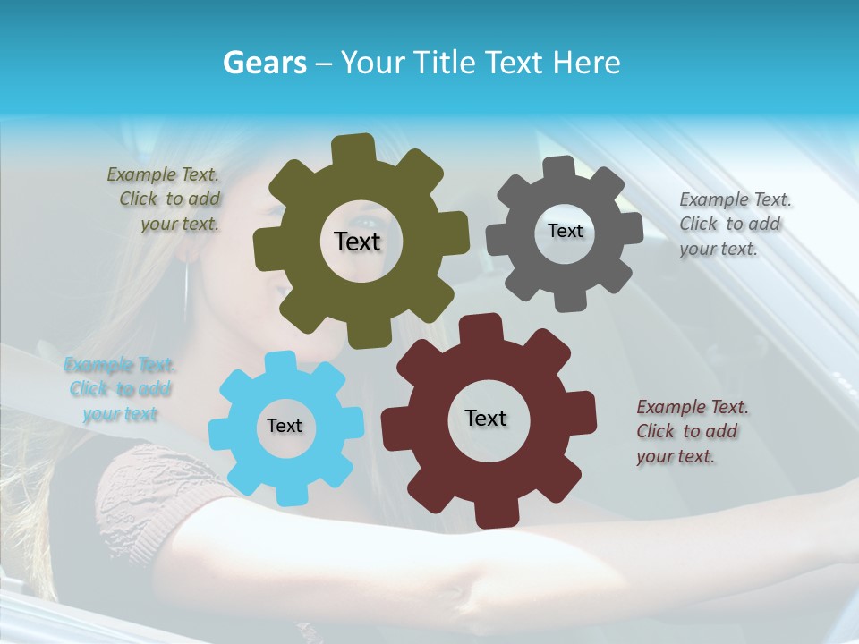 Vehicle Auto Brunette PowerPoint Template