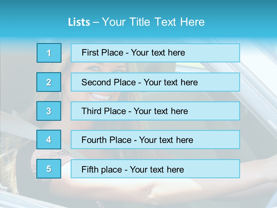 Vehicle Auto Brunette PowerPoint Template