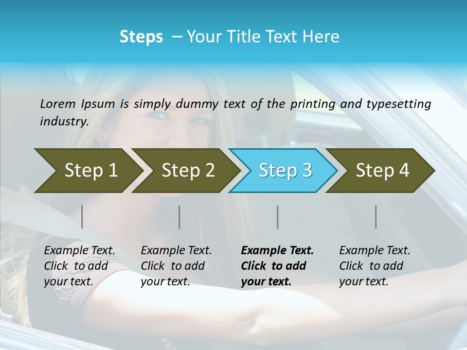 Vehicle Auto Brunette PowerPoint Template