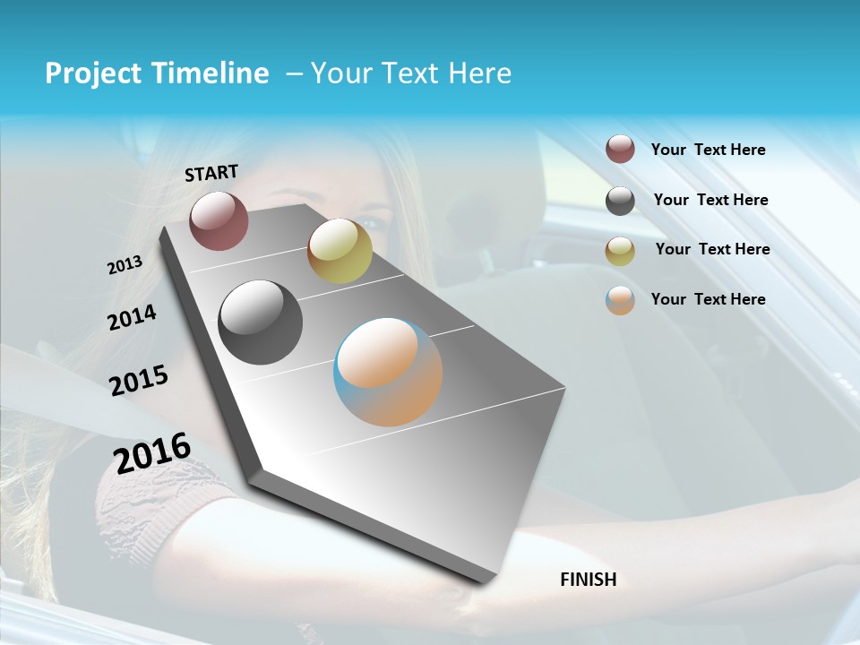 Vehicle Auto Brunette PowerPoint Template