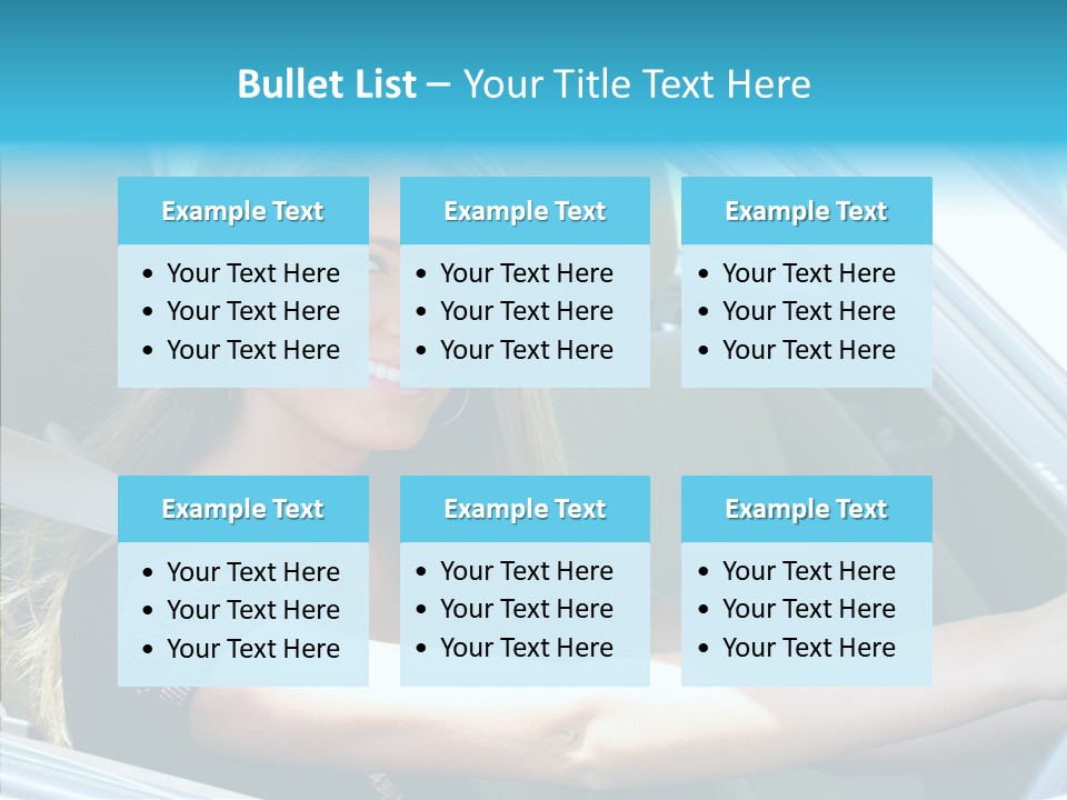 Vehicle Auto Brunette PowerPoint Template