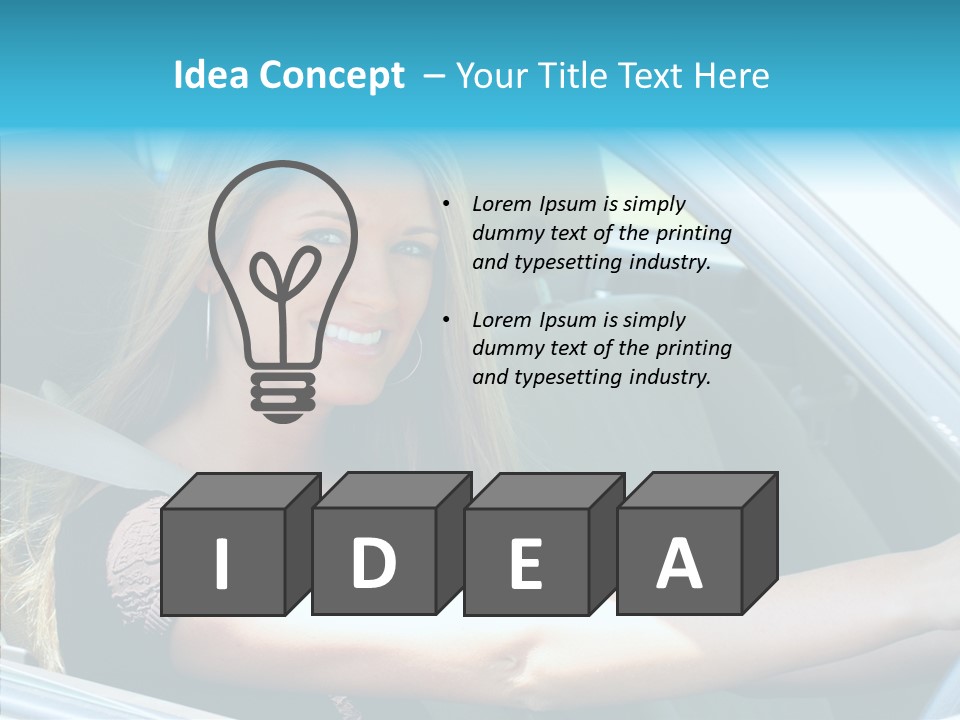 Vehicle Auto Brunette PowerPoint Template