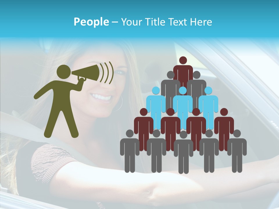 Vehicle Auto Brunette PowerPoint Template