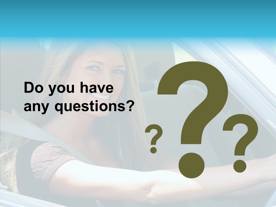 Vehicle Auto Brunette PowerPoint Template