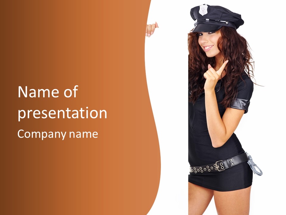 Flirting Female Makeup PowerPoint Template