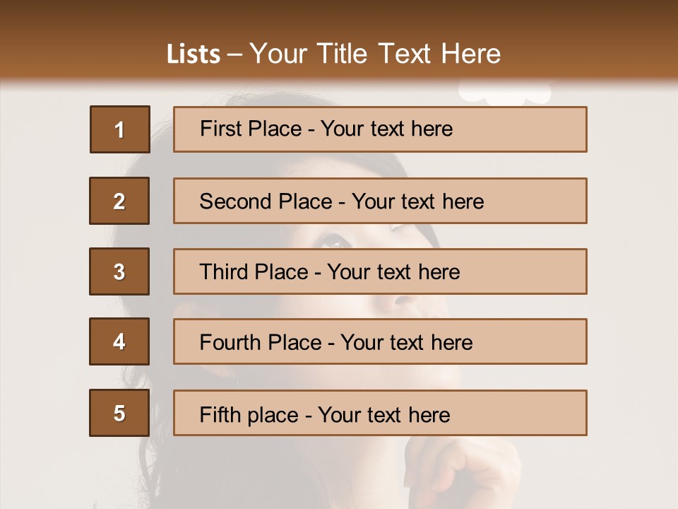 Girl Secretary Thoughtful PowerPoint Template