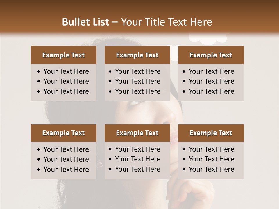 Girl Secretary Thoughtful PowerPoint Template