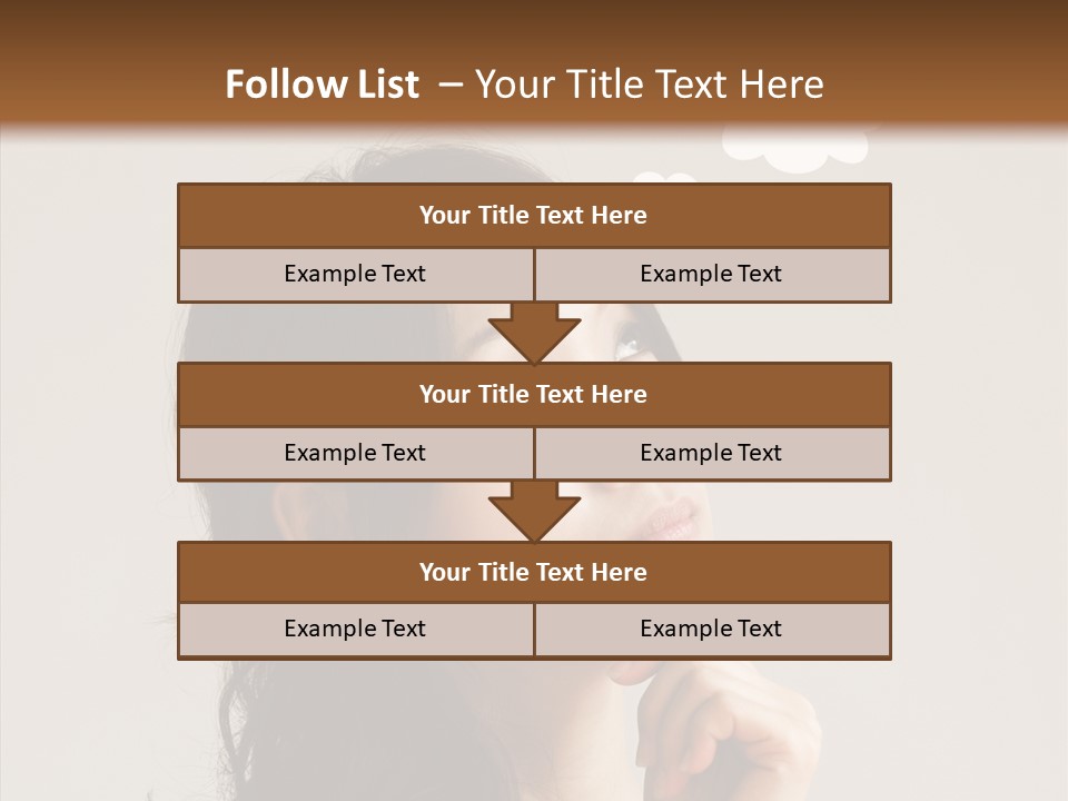 Girl Secretary Thoughtful PowerPoint Template