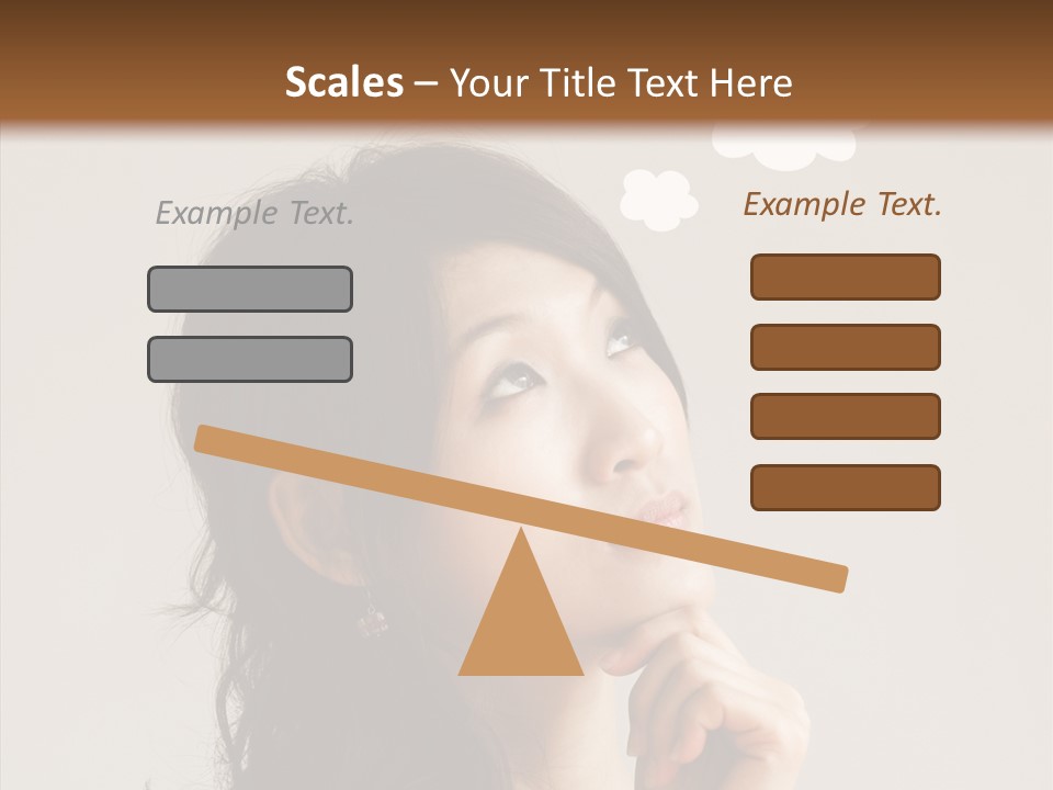 Girl Secretary Thoughtful PowerPoint Template