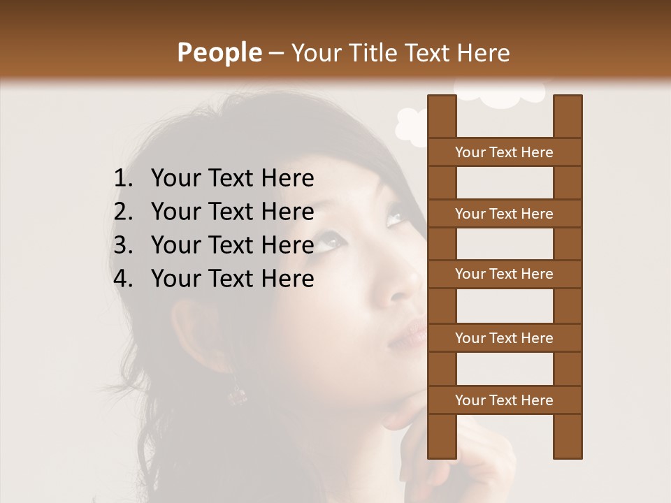 Girl Secretary Thoughtful PowerPoint Template