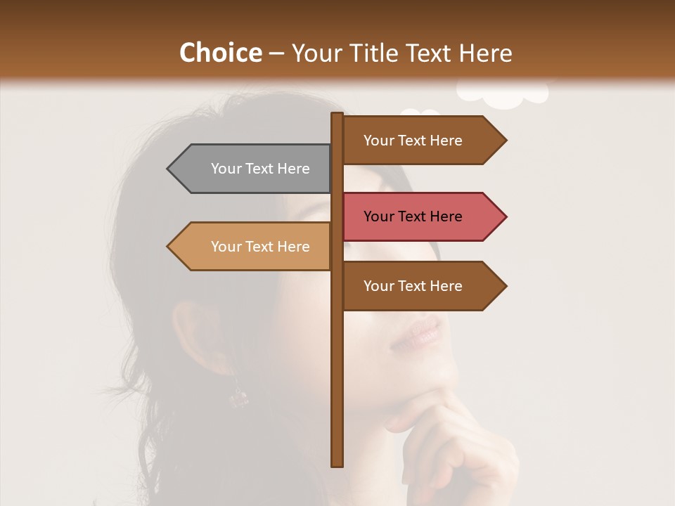 Girl Secretary Thoughtful PowerPoint Template