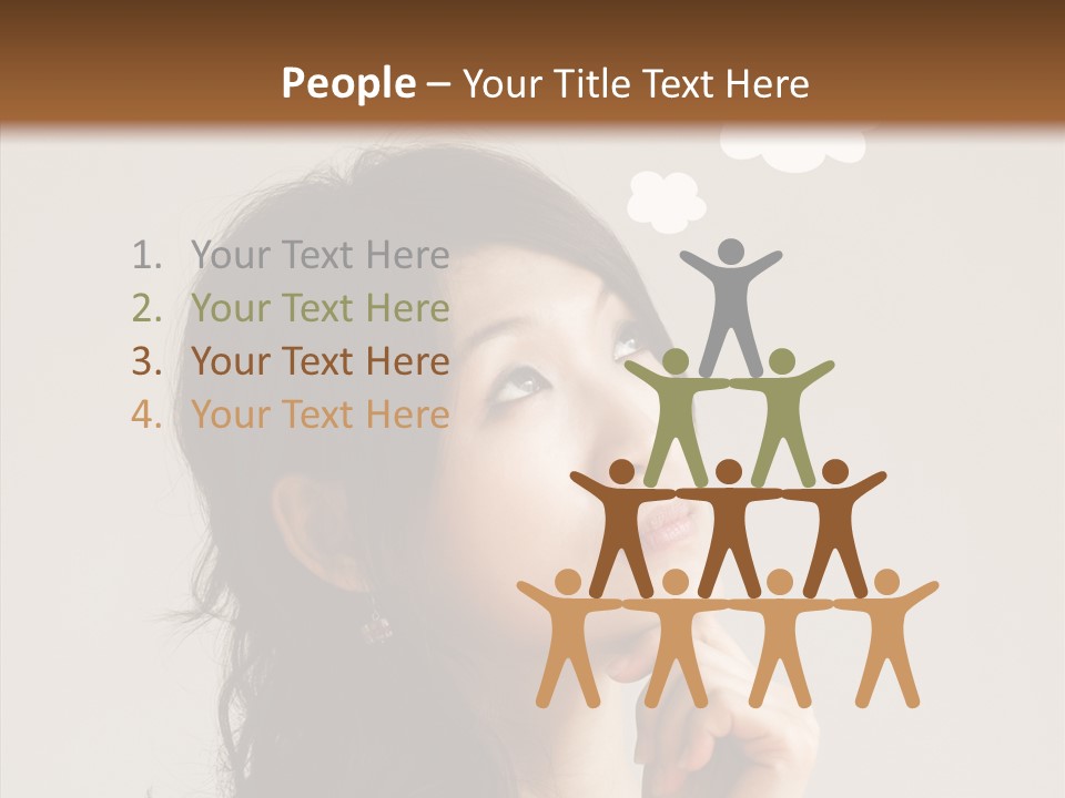 Girl Secretary Thoughtful PowerPoint Template