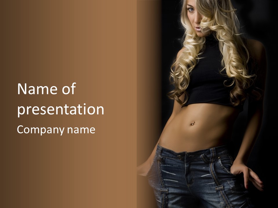 Human Portrait Woman PowerPoint Template