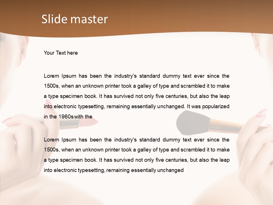 Brush Cosmetics Pink PowerPoint Template