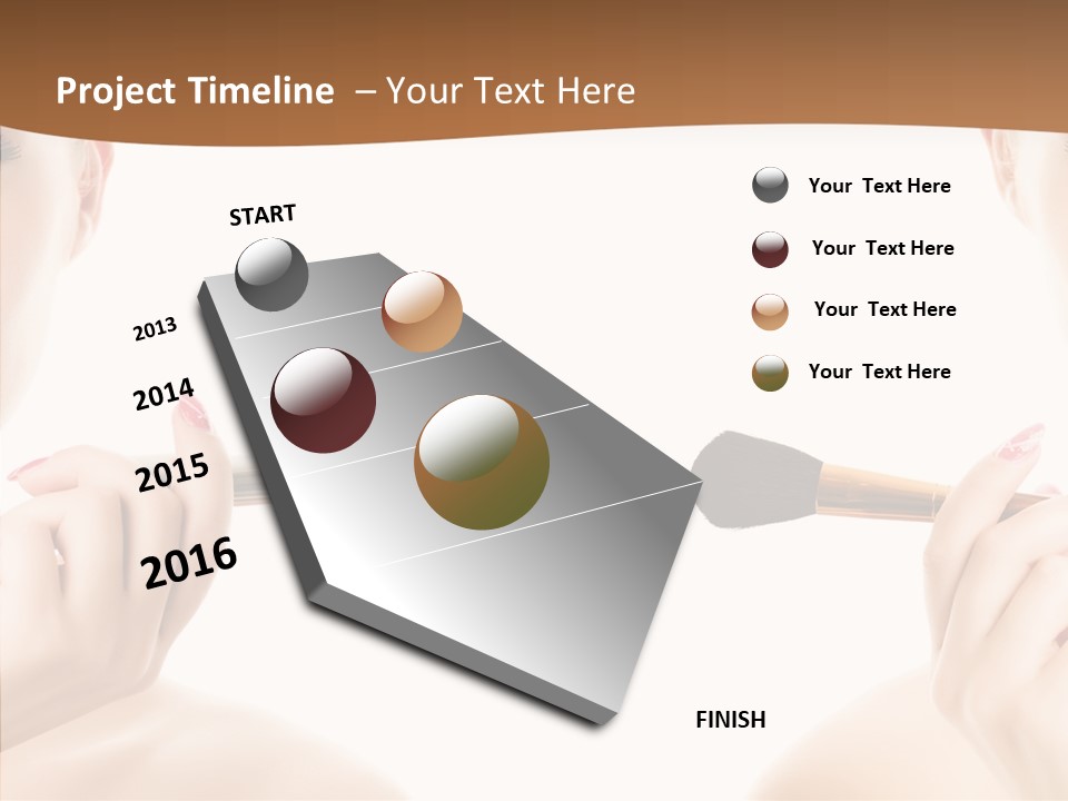 Brush Cosmetics Pink PowerPoint Template