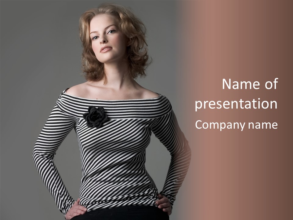 Young Head Female PowerPoint Template