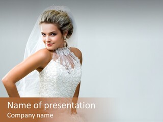 Wedding Charming Woman PowerPoint Template