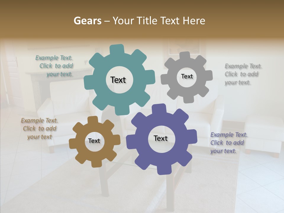 Colourful Glass Sofa PowerPoint Template