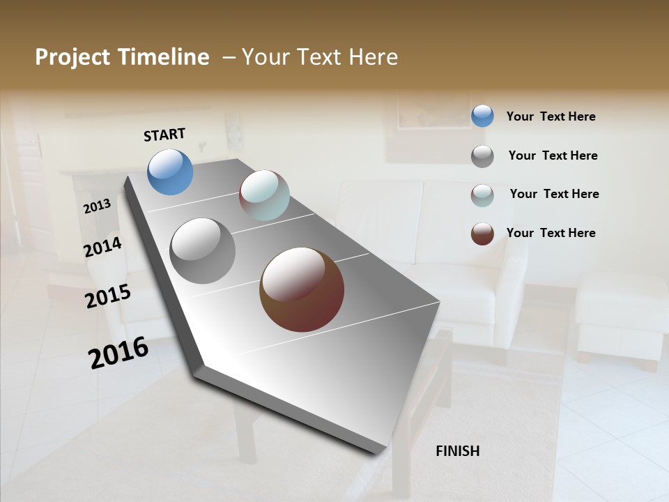 Colourful Glass Sofa PowerPoint Template