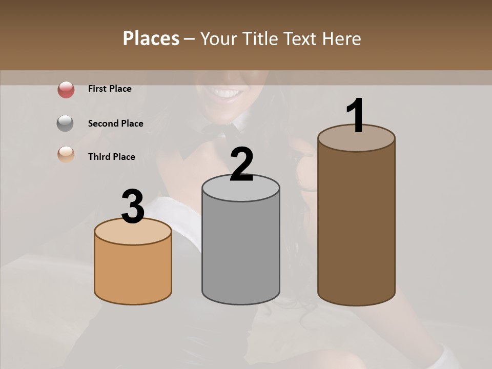 Ears Caucasian Brunette PowerPoint Template